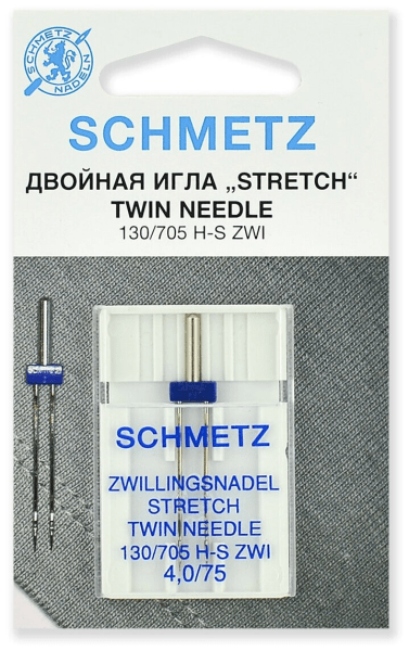 Иглы Schmetz стрейч двойные 130/705 H-S ZWI 4,0/75, 1 шт в Дудинке